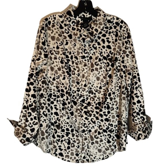 Lane Bryant Women's Size 14 Animal Print Button-Down Shirt.NWT - Picture 1 of 12